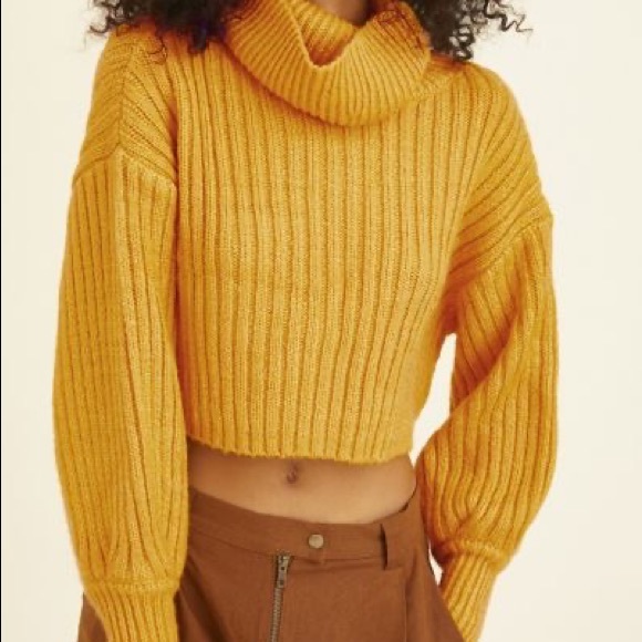 Urban Outfitters Sweaters | Uo Mia Turtleneck Cropped Sweater | Color: Gold/Yellow | Size: S | Oliviadaponte15's Closet